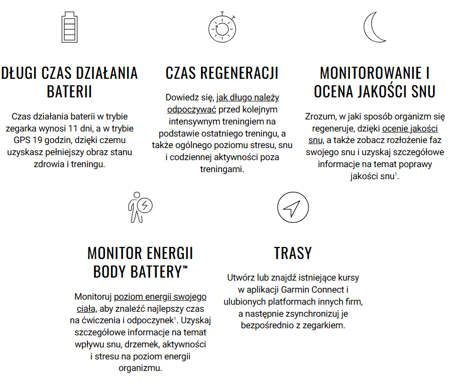 Zegarek GARMIN Forerunner 165 Black/Slate Grey garmin_forerunner_funkcje2