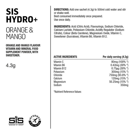 SIS GO Saszetki HYDRO+ Orange-Mango 6 szt.