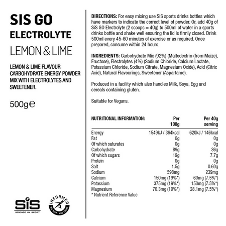 SIS Napój Izotoniczny Cytryna & Limonka 500g